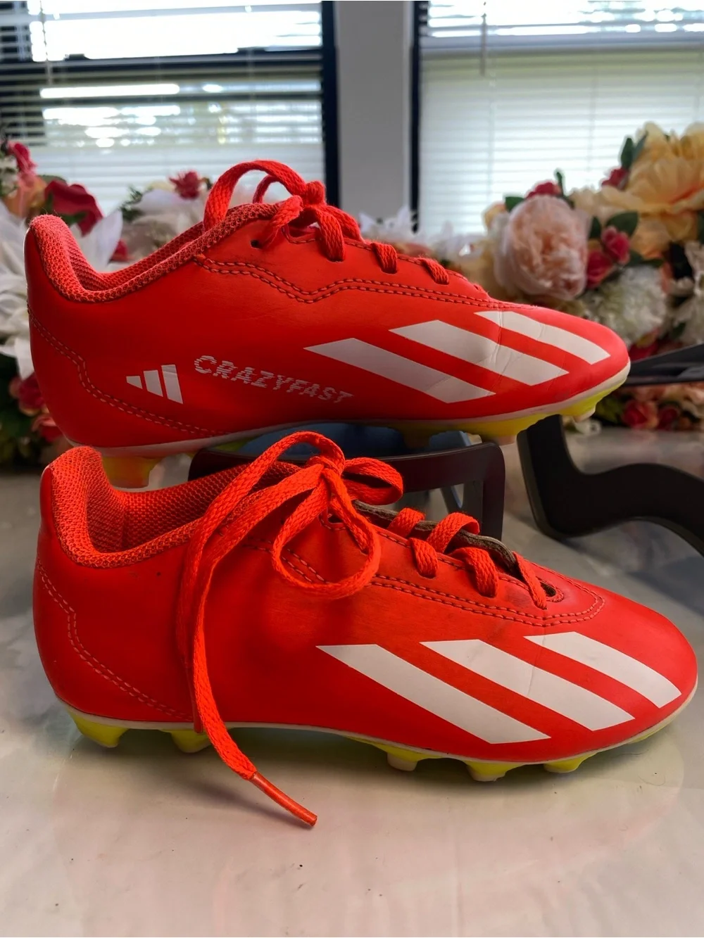 Adidas X Crazyfast Club FG Soccer Cleats Solar Red Youth US 13K